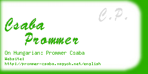 csaba prommer business card